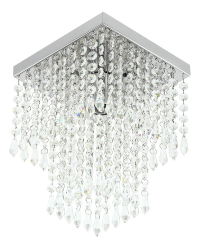 Lustre Marrycrillic Cristal Quadrado Sala Quarto Corredor