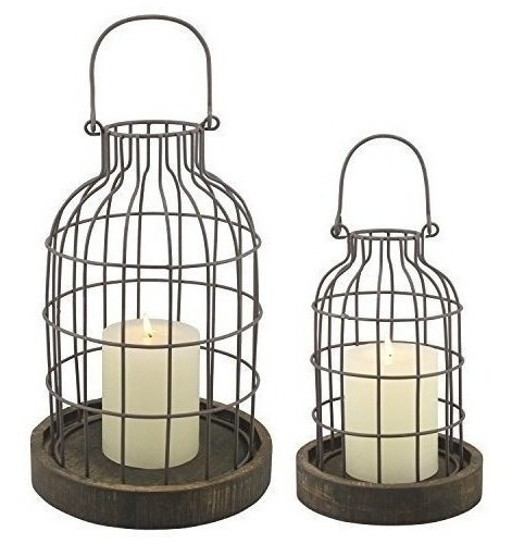 Stonebriar Resistido Cloches De Metal Con Base De Madera 2 U