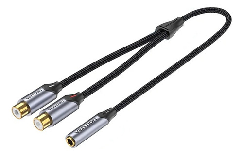 Cable Adaptador Premium 3.5mm 2-rca Hembra Nylon Estereo Pc