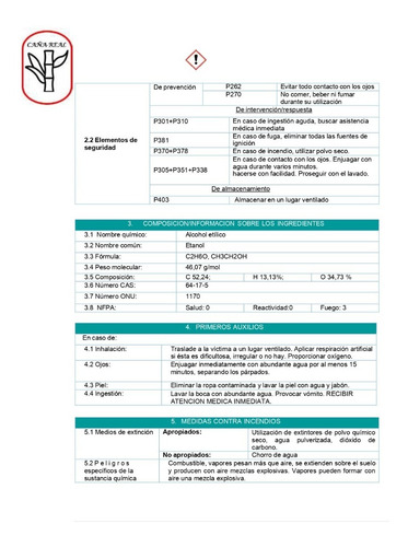 Imagen 9 de 12 de Alcohol 20 Litros, Etílico 96° Puro De Caña Potable