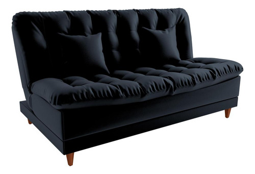 Sofá Cama 3 Lugares 1,85 Mts Duda Matrix Preto
