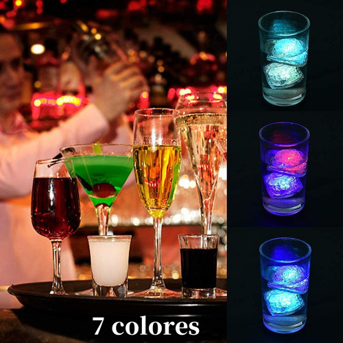 48cubos De Hielo Con Led Impermeable Con Parpadeo Multicolor