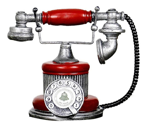 Teléfono Decorativo Hewnda, Estilo Vintage, De Resina, Rojo