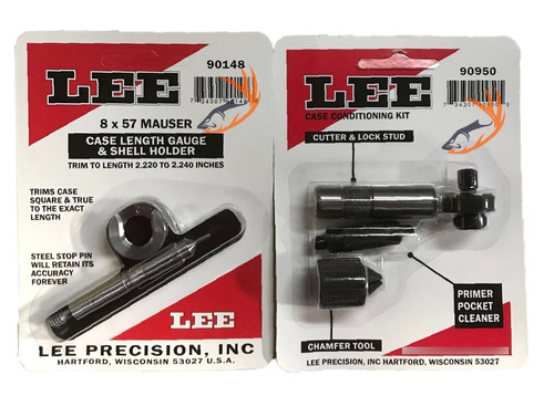 Set Trimmer Lee Completo Preparacion De Vainas 8x57 Mauser