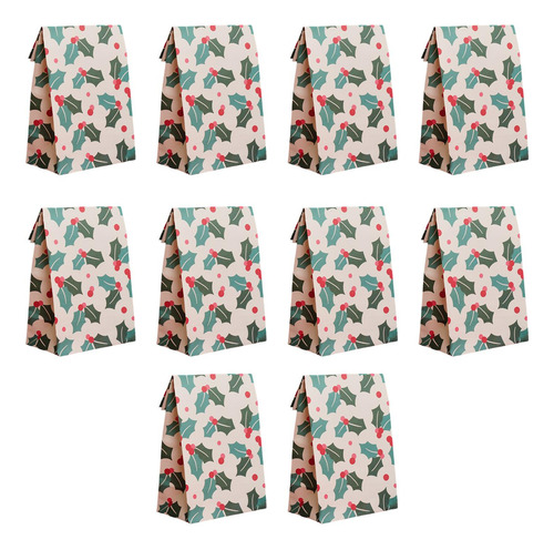 10 Bolsas Para Envolver Y Dulces, Bolsas De Verde Y