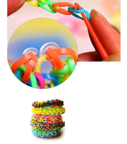 Maleta De Elásticos Coloridos Criativo Rainbow Loom Bands Cor Colorido Desenho Do Tecido Colorido