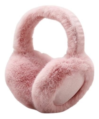 Orejeras Abrigadas Para Invierno Calentitas D Peluche Suaves Rosa Liso Por Fuera