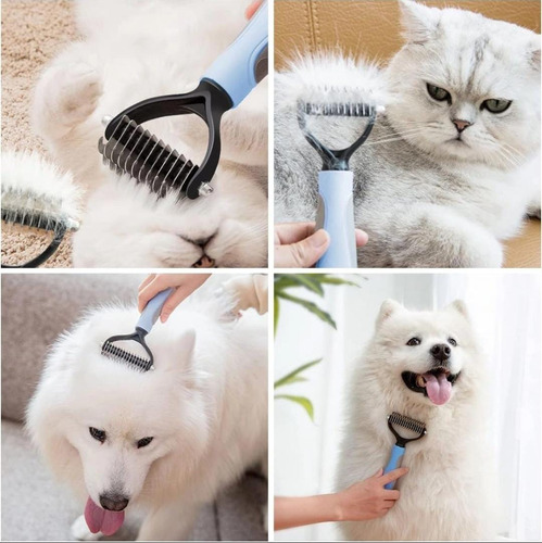 Cepillo Peine Saca Nudos Cabezal Doble Perros Gatos Grande