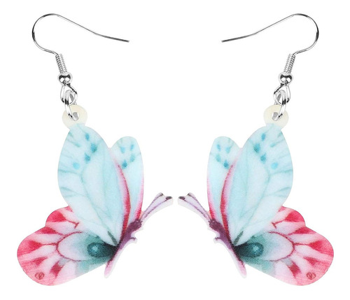 Aretes O Pendientes Colgantes De Mariposa Color Azul