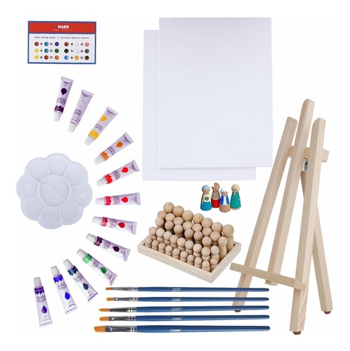Art Canvas Paint Set Supplies Kit De Pintura Acrílica De 63 