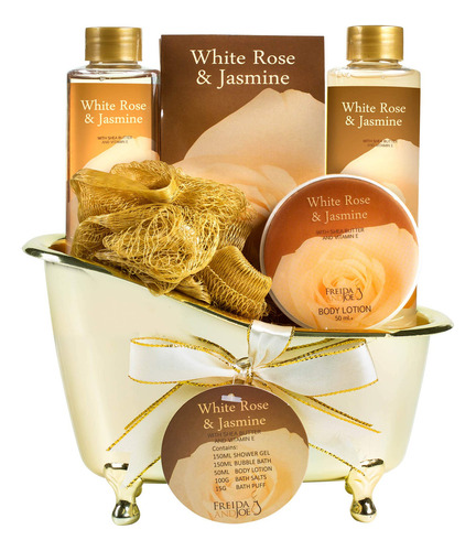 Conjunto De Regalo Para Spa, Ba&ntilde;o, White Rose Jasmin.