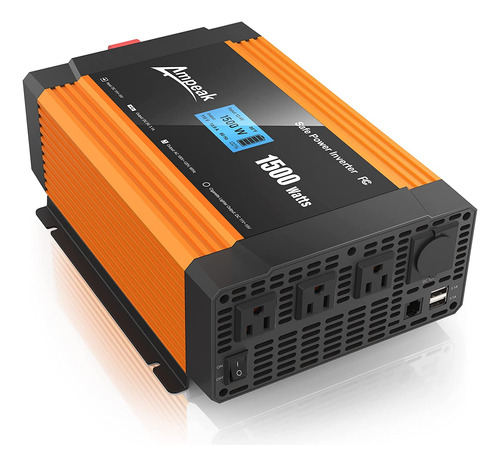 Ampeak 1500w Power Inverter 6.2a Puertos Usb 3ac Outlets Inv