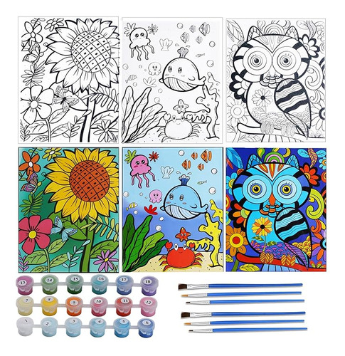 Paint By Numbers Ages 8 12 Pre Printed Acrylic Oil Kits With