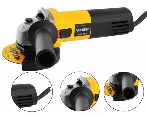 Esmerilhadeira angular Vonder EAV 650 de 50 Hz/60 Hz amarelo 650 W 127 V + acessório
