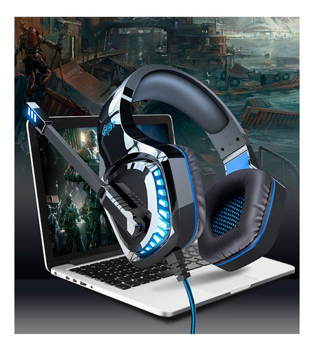 Audífonos Gamer Ovleng Gt97 Usb Jack 3.5mm Ps4 Pc Móvil Color Negro