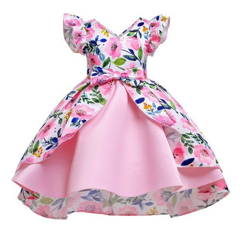 Vestido Estampado Para Fiesta De Cumpleaños Para Niña