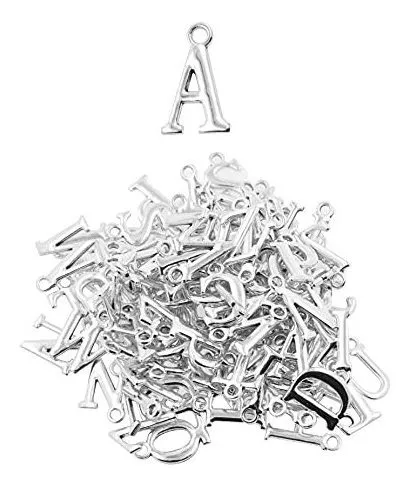 Mandala Crafts Capital Letter Charms for Jewelry Making - Silver Alphabet  Charms Letters for Jewelry Making - A-Z Letter Charms Initial Charms for