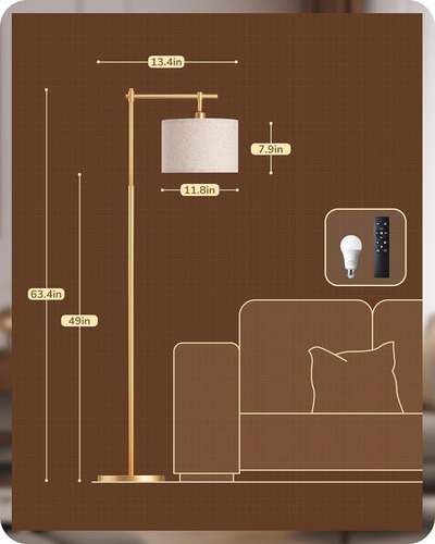Lámpara De Piso Con Tapa Dimmable De Edishine, 5 Temperatura
