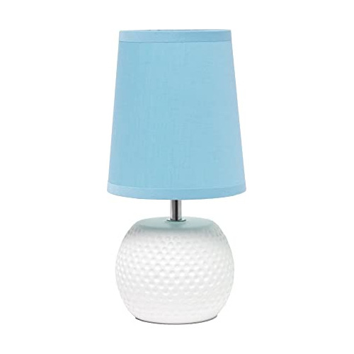 Lt2084-blu Mini Studded Texture White Ceramic Bedside T...