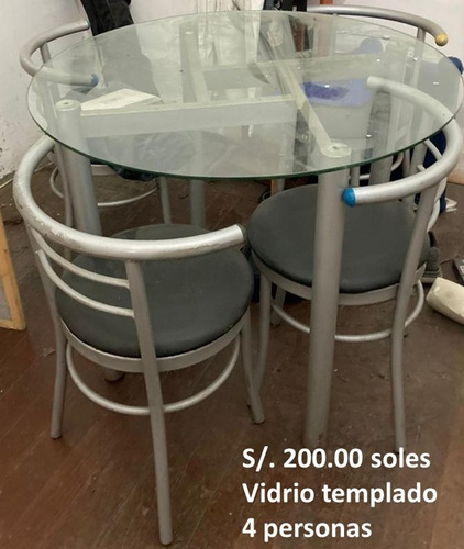 Mesa Para Comedor Vidrio Templado 4 Personas