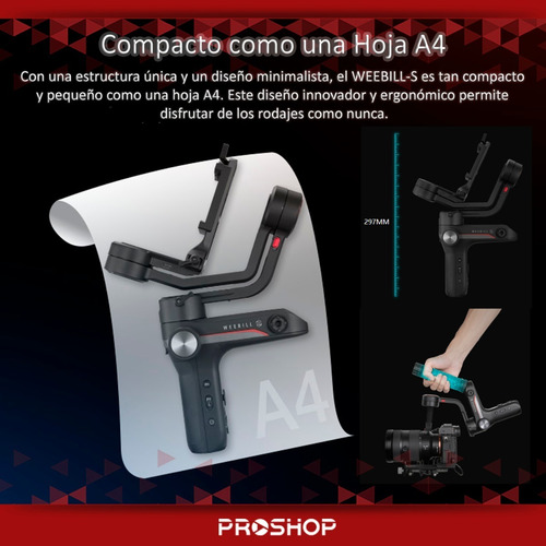 Imagen 8 de 10 de Estabilizador Gimbal Zhiyun Weebill S Cel 3 Ejes Steadycam!