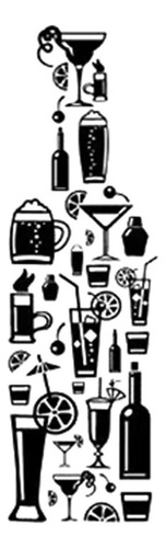 Vinil Decorativo Bar Botella Alcohol Color Negro