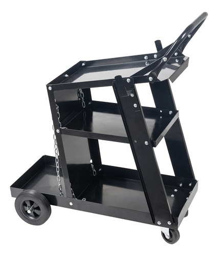 Plqmpp-m Carrito De Soldadura, Carros De Soldadura Resistentes De 3 Niveles Con Almacenamiento De Tanque De Ruedas, Para Soldador Tig Mig Y Cortador De Plasma