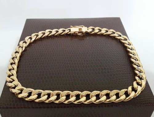 Pulseira Grumet 8 Gramas 6mm 19cm Ouro 18k 750