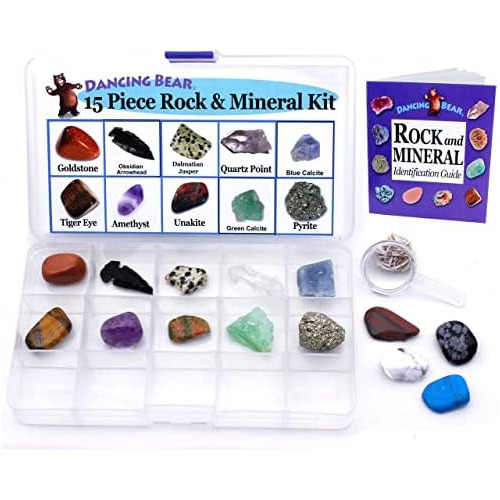 Colección De 15 Piezas De Rocas Y Minerales Caja De Co...