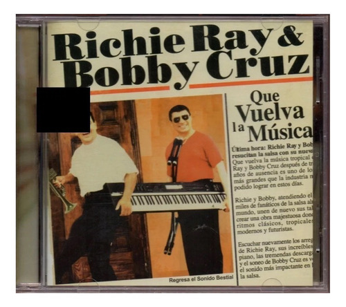 Cd Richie Ray & Bobby Cruz Que Vuelva La Música