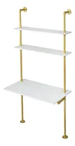 Comprar Maikailun Escritorio Blanco Y Dorado, Escritorio Con Escaler
