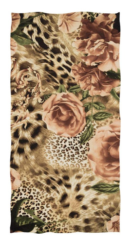 Linomo Toalla Mano Animal Leopard Print Rose Algodon Cara