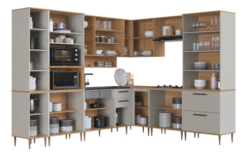 Cozinha Modulada Completa Isabelle 10 Peças Com Torre