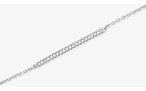 Pulseira Em Ouro Branco Com Diamante