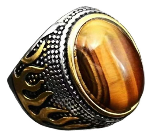 Anillos For Hombre Y Mujer Con Piedra De Ojo De Tigre