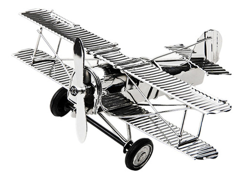 \ Modelo De Avión Vintage, Miniavión Decorativo Plata Media