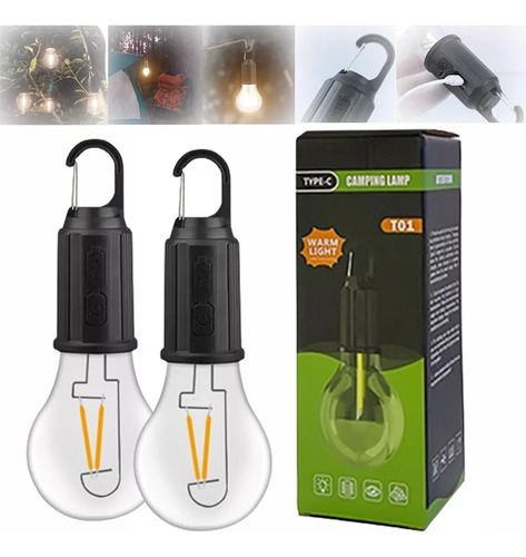 Foco Exterior Portátil Con Luz Led Recargable Usb Luz Amarillo