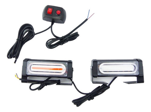 Baliza Led Cob Federal Destellante Para Auto 12v Roja / Azul