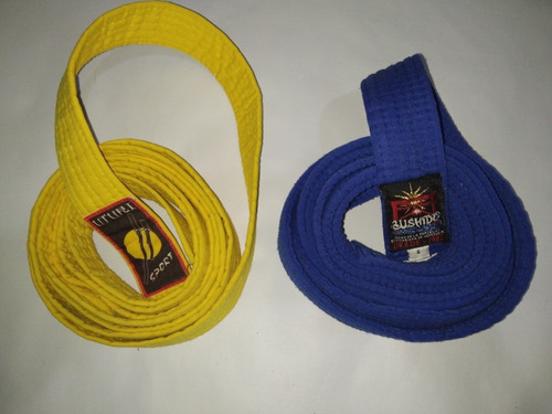 Imagen 1 de 1 de Cinturones De Taekwondo Amarillo Y Azul Usados
