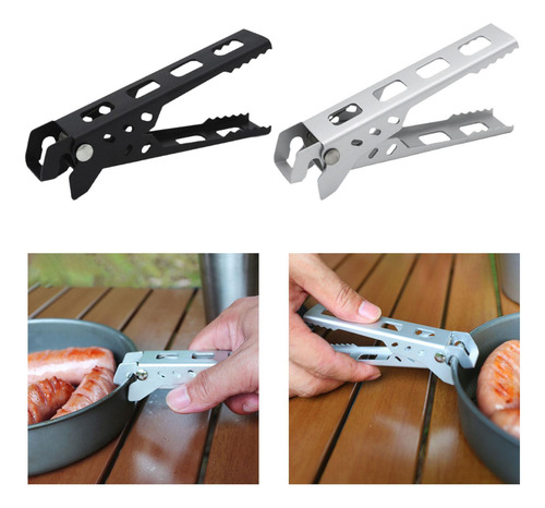 2 X 2 Piezas Pinzas Portátiles Para Sartén De Camping
