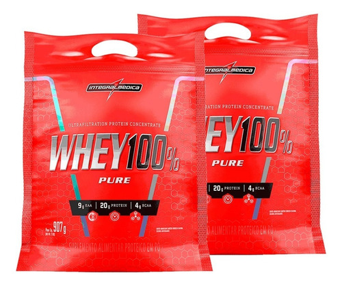 Super Whey 100% Pure Refil 1,8kg - Integralmédica Sabor Morango