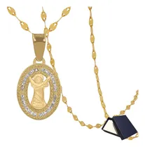 Comprar Medalla Divino Niño Y Cadena De Oro Sólido 10k Bautizo Bebe Cadena Oro Puro 10k Cadena Oro Bautizo Medallas Religiosas Oro Puro 10k Italy Mujer Cadena Para Bebe Niño Niña Bebe Bautizo 40cm Grano Cafe