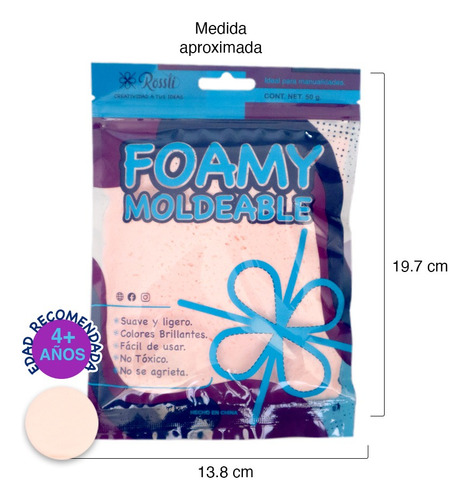 Foamy Moldeable Paquete Con 12 Piezas 50grm Cada Uno Nude