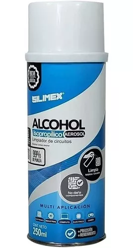 Alcohol Isopropilico en Aerosol Silimex para Mantenimiento y Limpieza,  250ml.