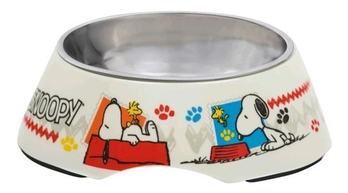 Comedouro Melamina Snoopy Mel 100 M Caes Gatos Zooz Pets