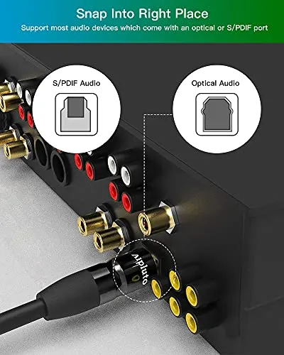 Cable De Audio Óptico Alpluto (20 Pies) De Fibra Óptica Digi
