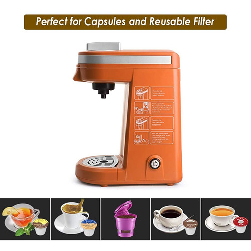 Máquina De Café De Un Solo Servicio, Color Naranja, Chulux