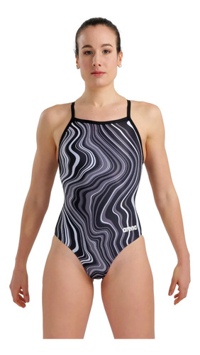 Malla Arena Marbled Lightdrop Mujer Natación Negro