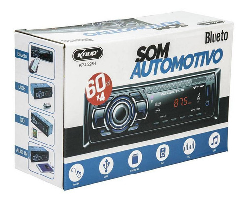 Imagem 2 de 7 de Radio Som Automotivo Bluetooth Controle Remoto Mp3 Usb Sd