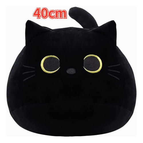 Almohada De Peluche De Gato Negro, Almohada De Sofá Con Dise Color Negro
